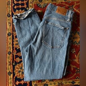 Madewell Medium Wash High Waist Straight Leg Blue Denim Jeans